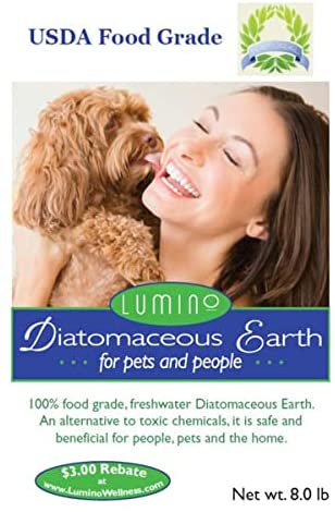 Lumino Organic 100% Food-Grade Diatomaceous Earth for Pets and People - 8 lb Bag