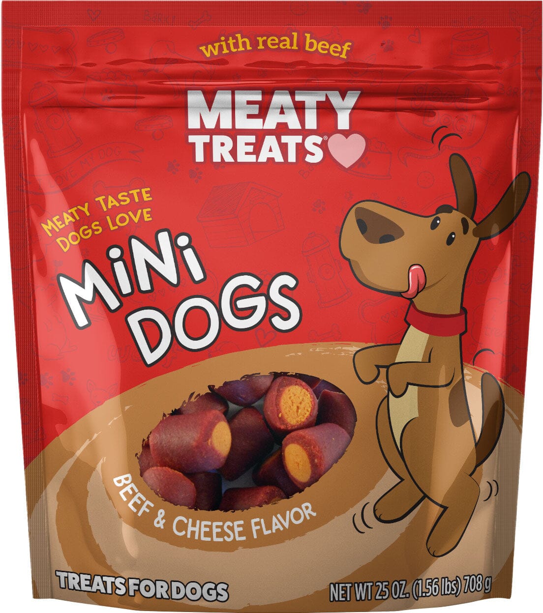 Meaty Treats Flavor Wraps Soft and Chewy Dog Treats - Beef/Cheese - 25 Oz