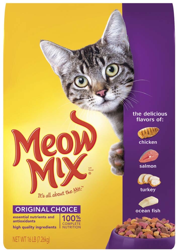 Meow-Mix Original Choice Dry Cat Food Chicken, Turkey, Salmon & Ocean Fish - 16 lb
