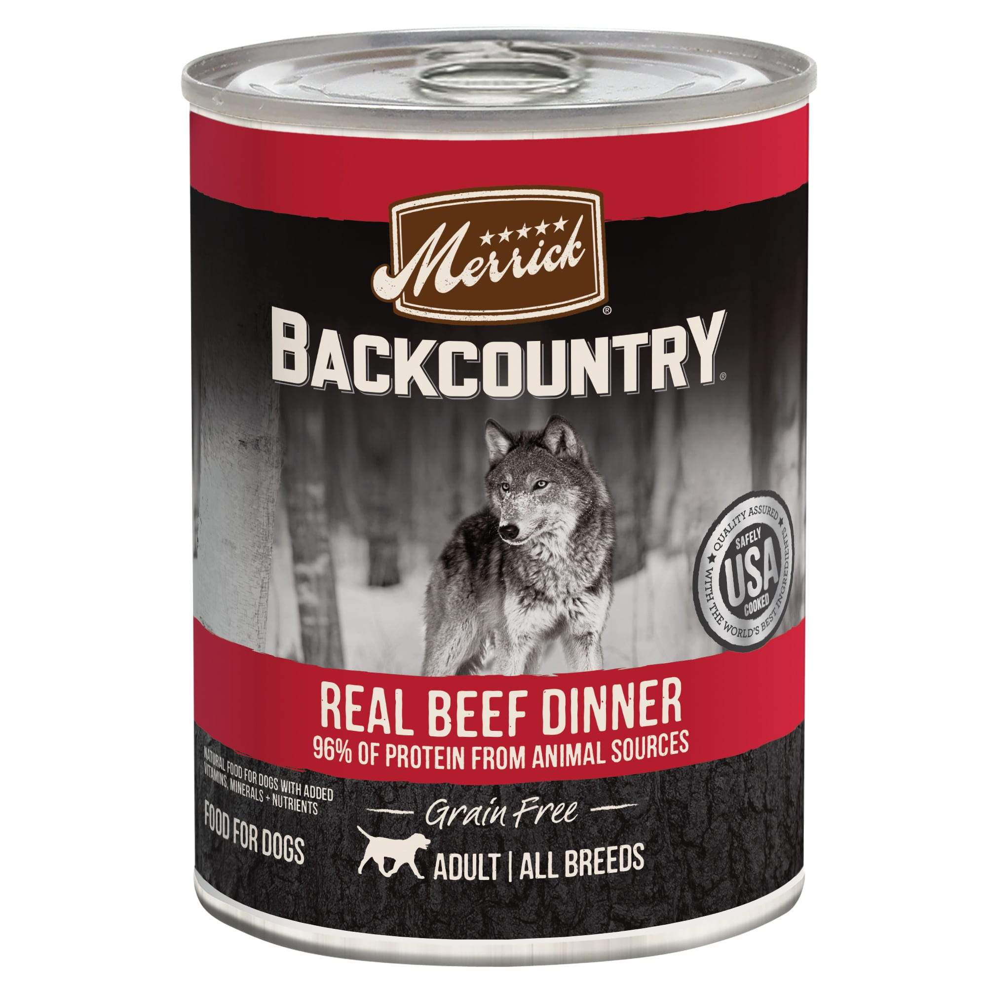 Merrick 'Backcountry' Grain-Free 96% Beef Canned Dog Food - 12.7 oz Cans - Case of 12