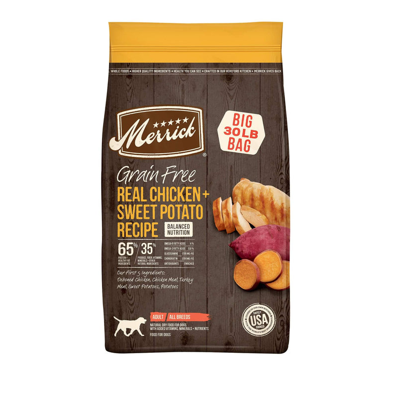 Merrick Grain Free Chicken Sweet Potato Dry Dog Food 30 lb Bag