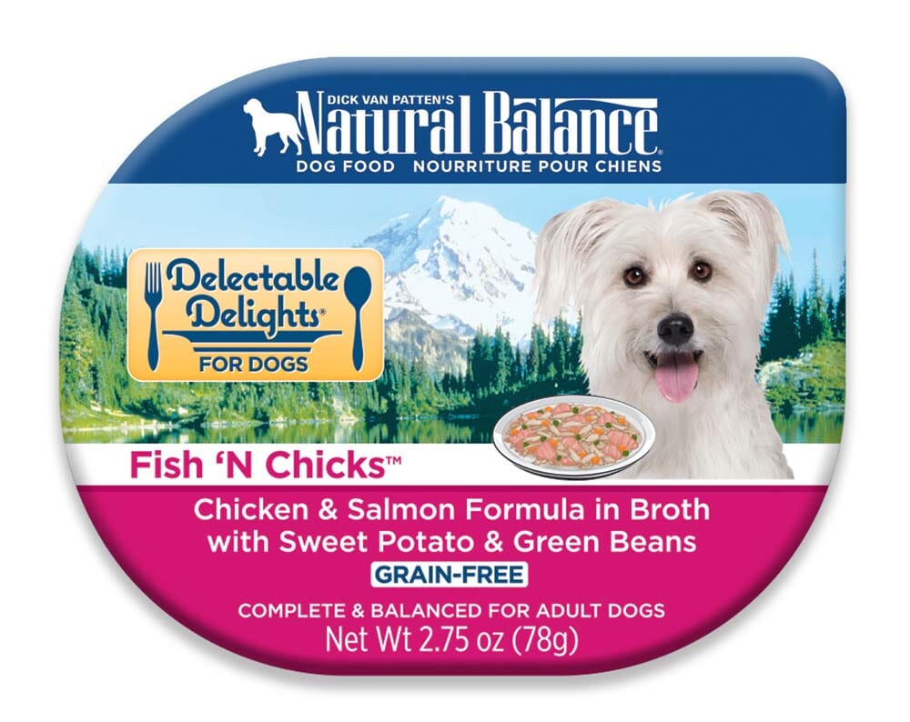 Natural Balance Pet Foods Delectable Delights Grain Free Wet Dog Food Fish 'N Chicks in Broth - 2.75 Oz - Case of 24