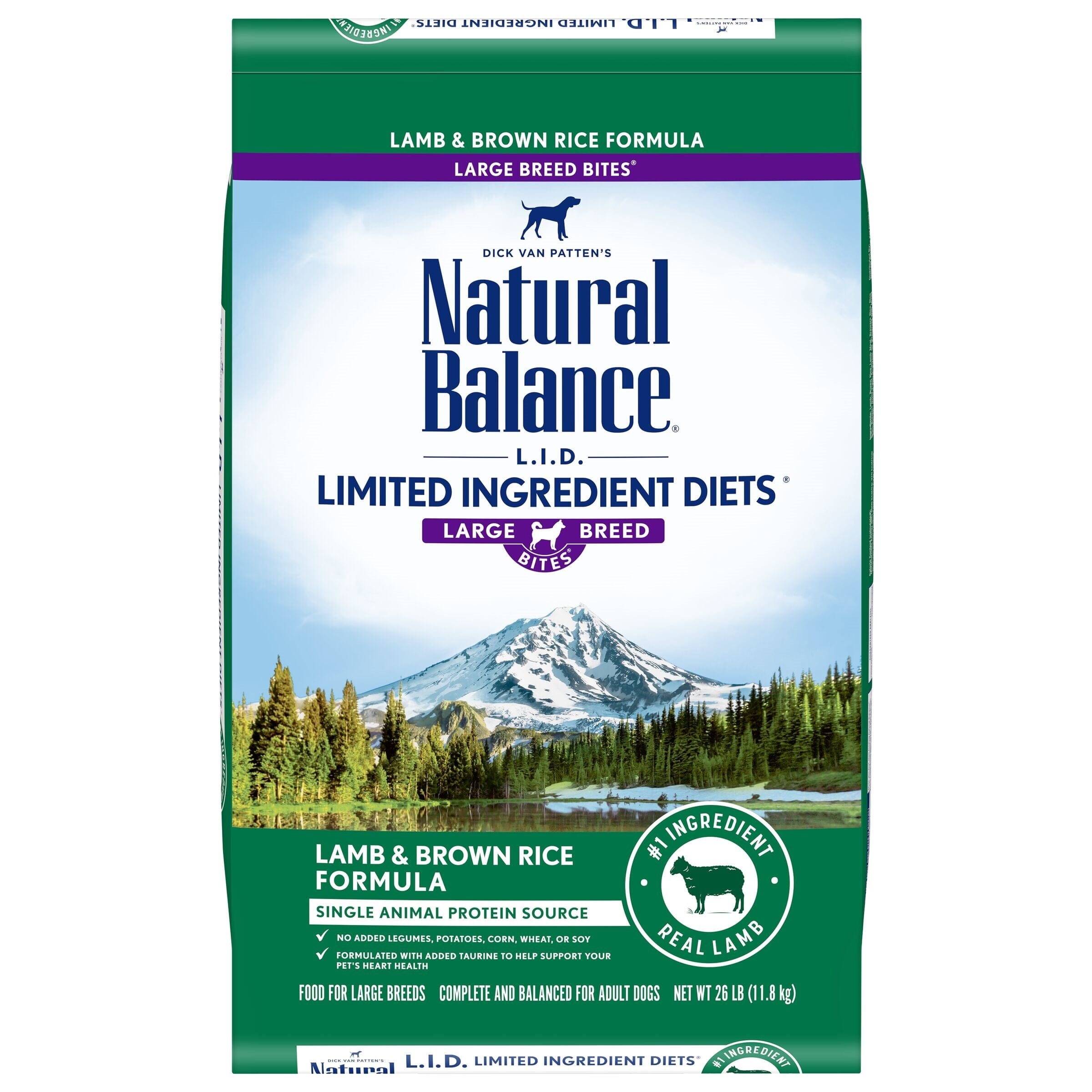 Natural Balance Pet Foods Limited Ingredient Diet Large Breed Bites Dry Dog Food - Lamb & Brown Rice - 26 lb
