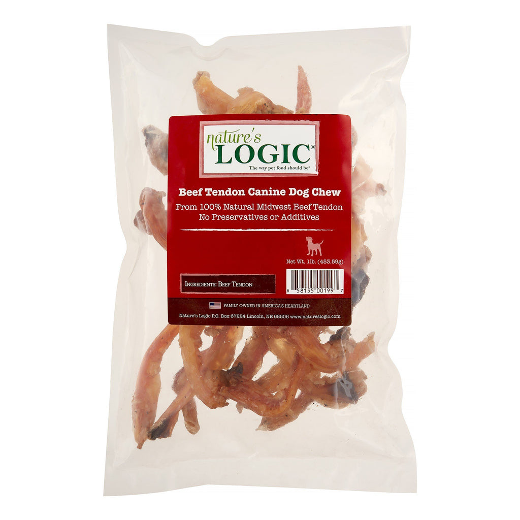 Nature's Logic Beef Tendon Treat All-Natural Beef Dog Treats - 1 lb Bag  