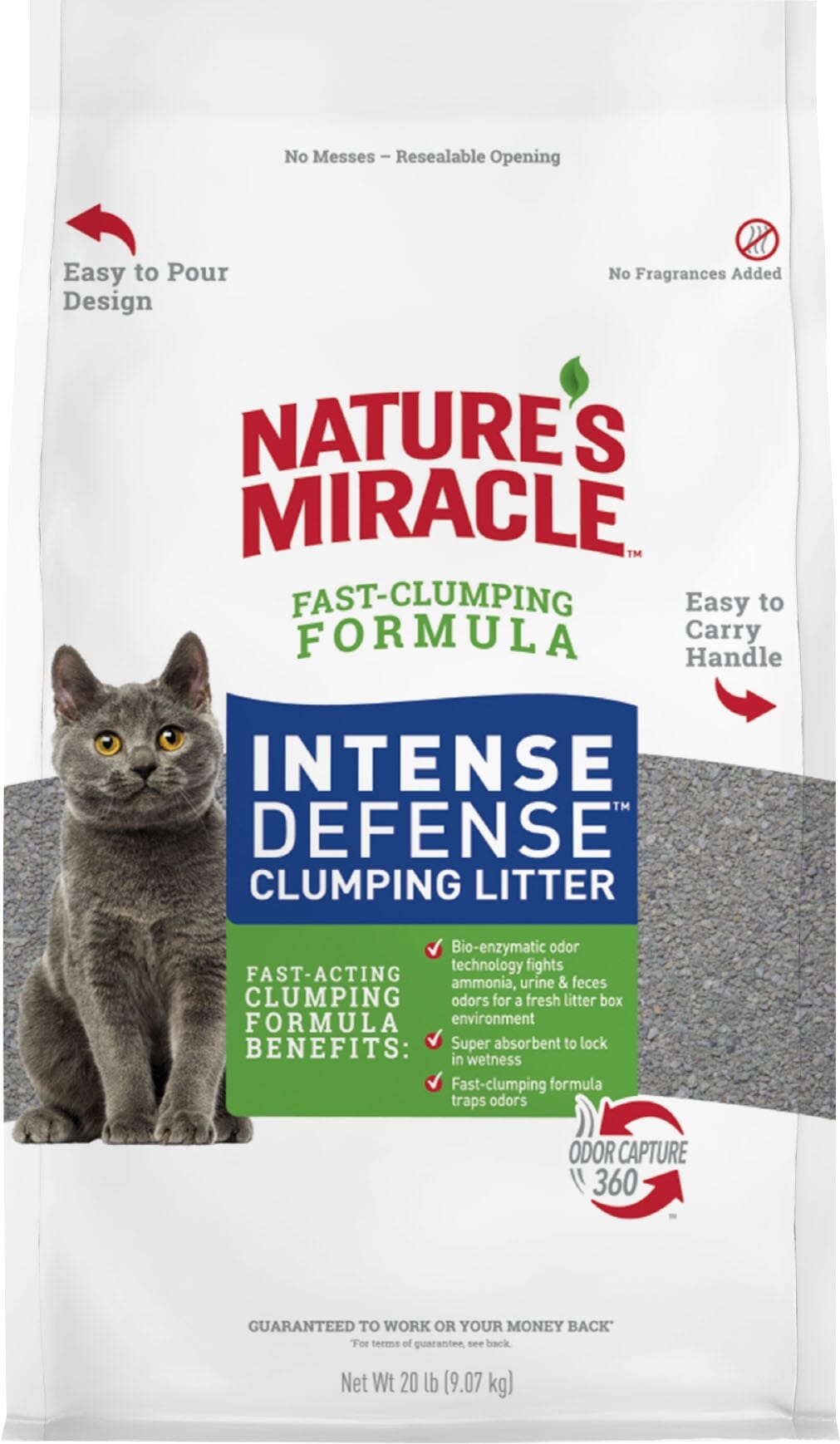 Nature's Miracle Intense Defense Clumping Cat Litter - 20 Lbs  