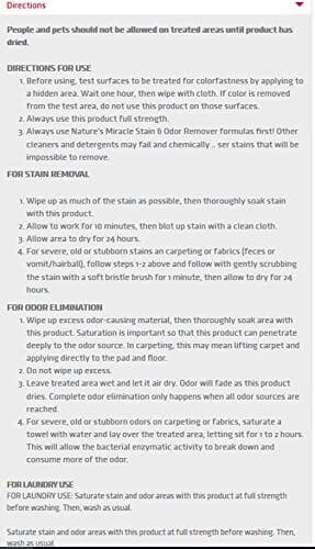 Nature's Mircale Pour Stain & Odor Remover for Dogs - 1.5 Gal
