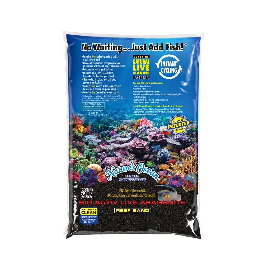 Nature's Ocean Bio-Activ Live Aragonite Black Beach Live Sand - 20 lbs - 2 Count