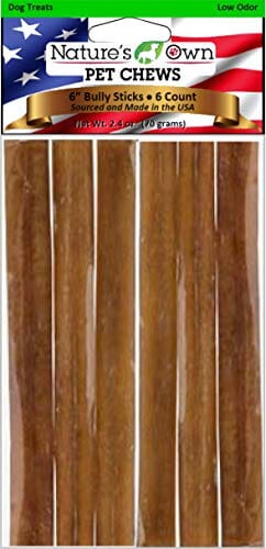 Nature's Own USA Low Odor Bully Sticks and Natural Chews - Beef - 6 In - 6 Pack