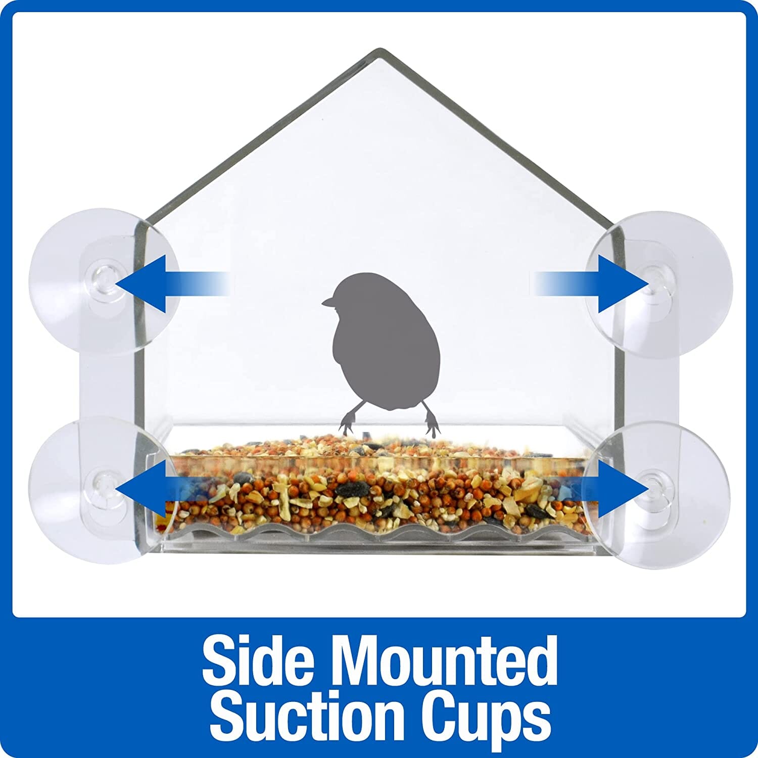 Nature's Way Clear View Window Seed Wild Bird Feeder - Clear - 16 Oz Cap