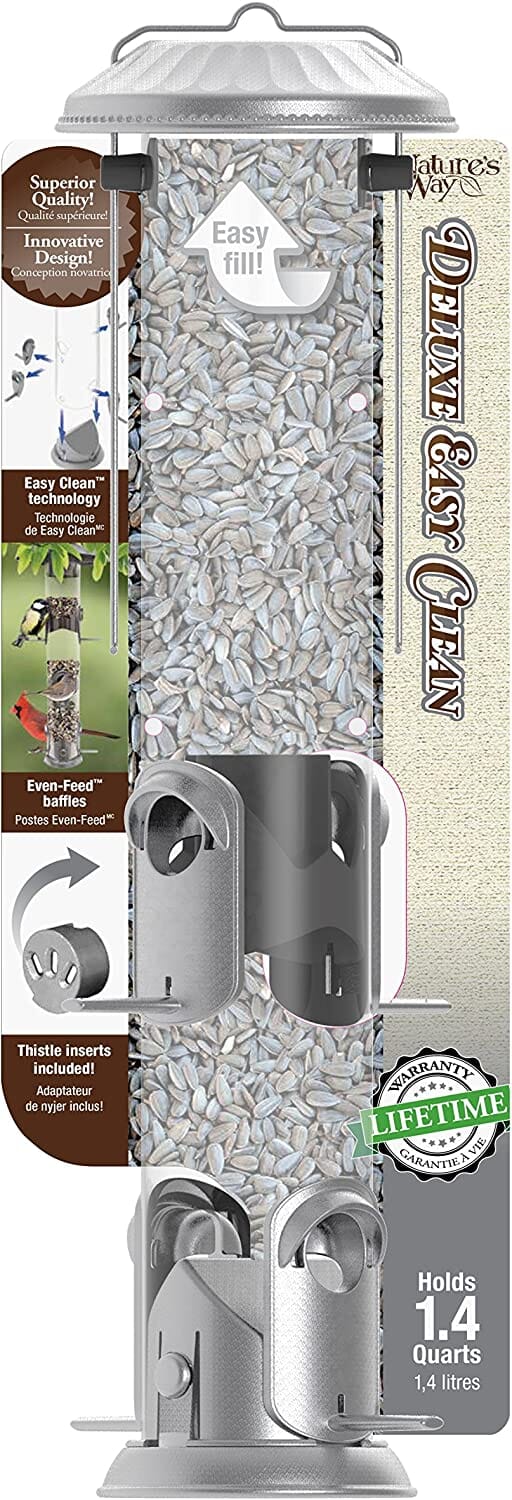 Nature's Way Deluxe Easy Clean Tube Tubed Wild Bird Feeder - 1.4 Qt Cap