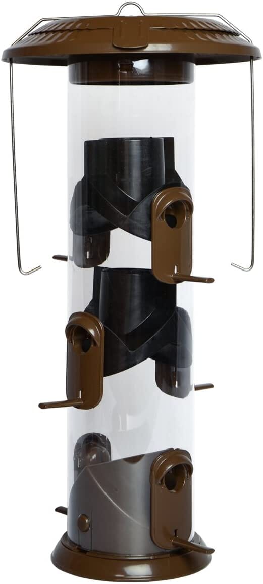 Nature's Way Deluxe Wide Funnel Flip-Top Tube Tubed Wild Bird Feeder - 2.8 Qt Cap
