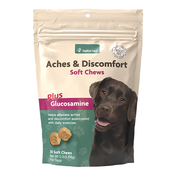 Naturvet Aches & Discomfort Soft Chew Hip and Joint Dog Supplements - 30 ct Bag