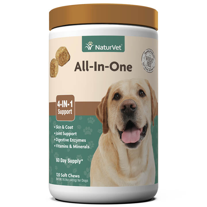 Naturvet All In One Soft Chew Chewy Dog Vitamins - 120 ct Jar