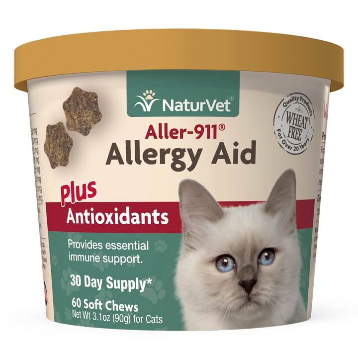 Naturvet Aller 911 Allergy Aid Plus Antioxidants CAT Cat Chewy Supplements - 60 ct Cup  