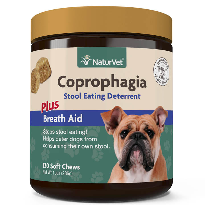 Naturvet Coprophagia Soft Chew Stool Eating Deterrent Cat and Dog Supplements - 130 ct Jar