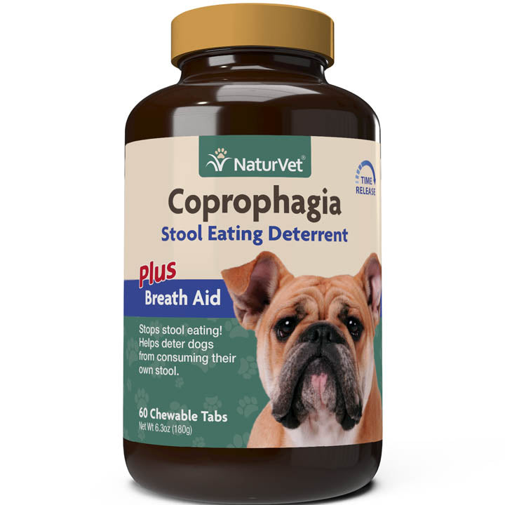 Naturvet Coprophagia Tablets Time Release Stool Eating Deterrent Cat and Dog Supplements - 60 ct Bottle