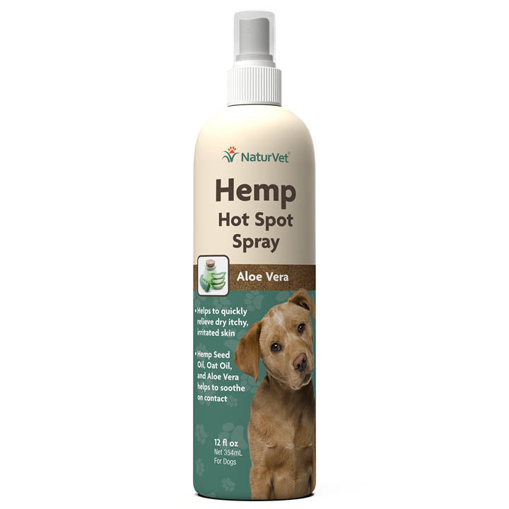 Naturvet Hemp Hot Spot Spray with Aloe Vera Cat and Dog Supplements - 12 oz