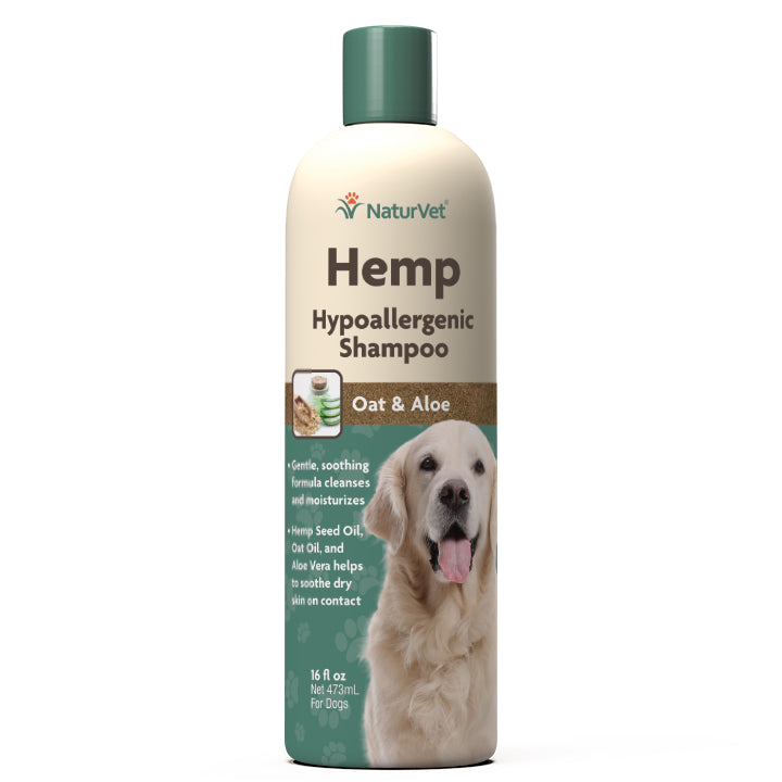 Naturvet Hemp Hypoallergenic Shampoo with Oat Oil & Aloe Vera - 16 oz