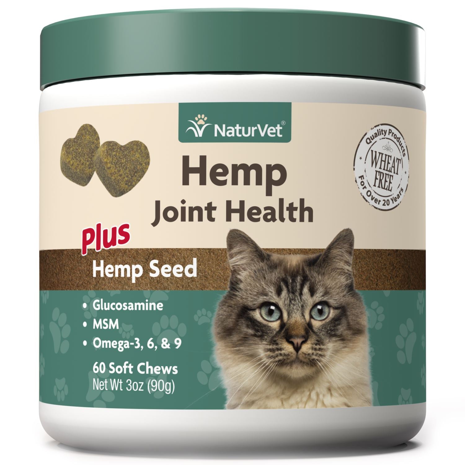 Naturvet Hemp Joint Health Plus Hemp Seed Soft Chews Cat Chewy Supplements - 60 ct