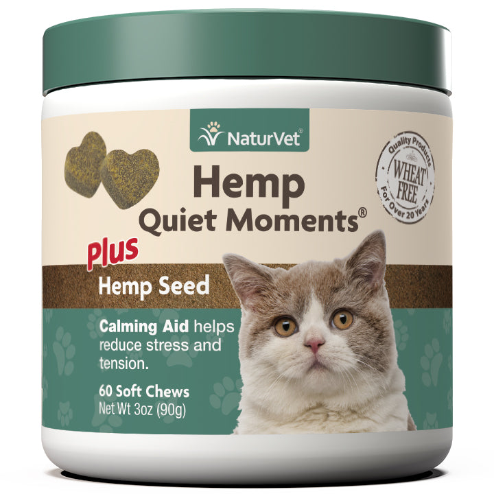 Naturvet Hemp Quiet Moments Plus Hemp Seed Soft Chews Cat Chewy Supplements - 60 ct