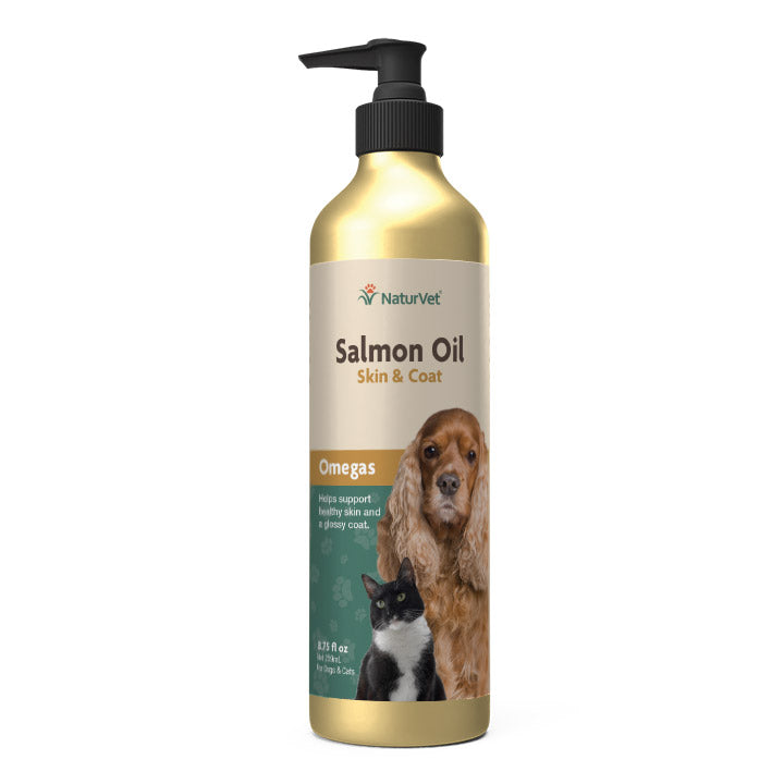 Naturvet Salmon Oil Unscented for Dogs & Cats Cat and Dog Supplements - 8.75 oz Bottle