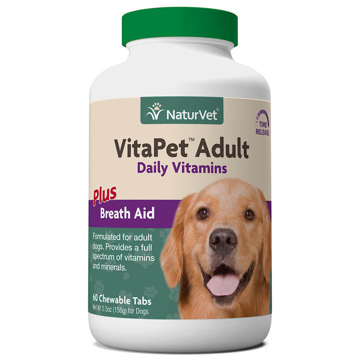 Naturvet VitaPet Adult Tablets Time Release Dog Supplements - 60 ct Bottle