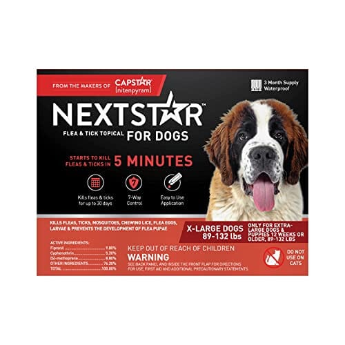 Nextstar Flea & Tick Topical for Dogs - 89 - 132 Lbs - 3 Count