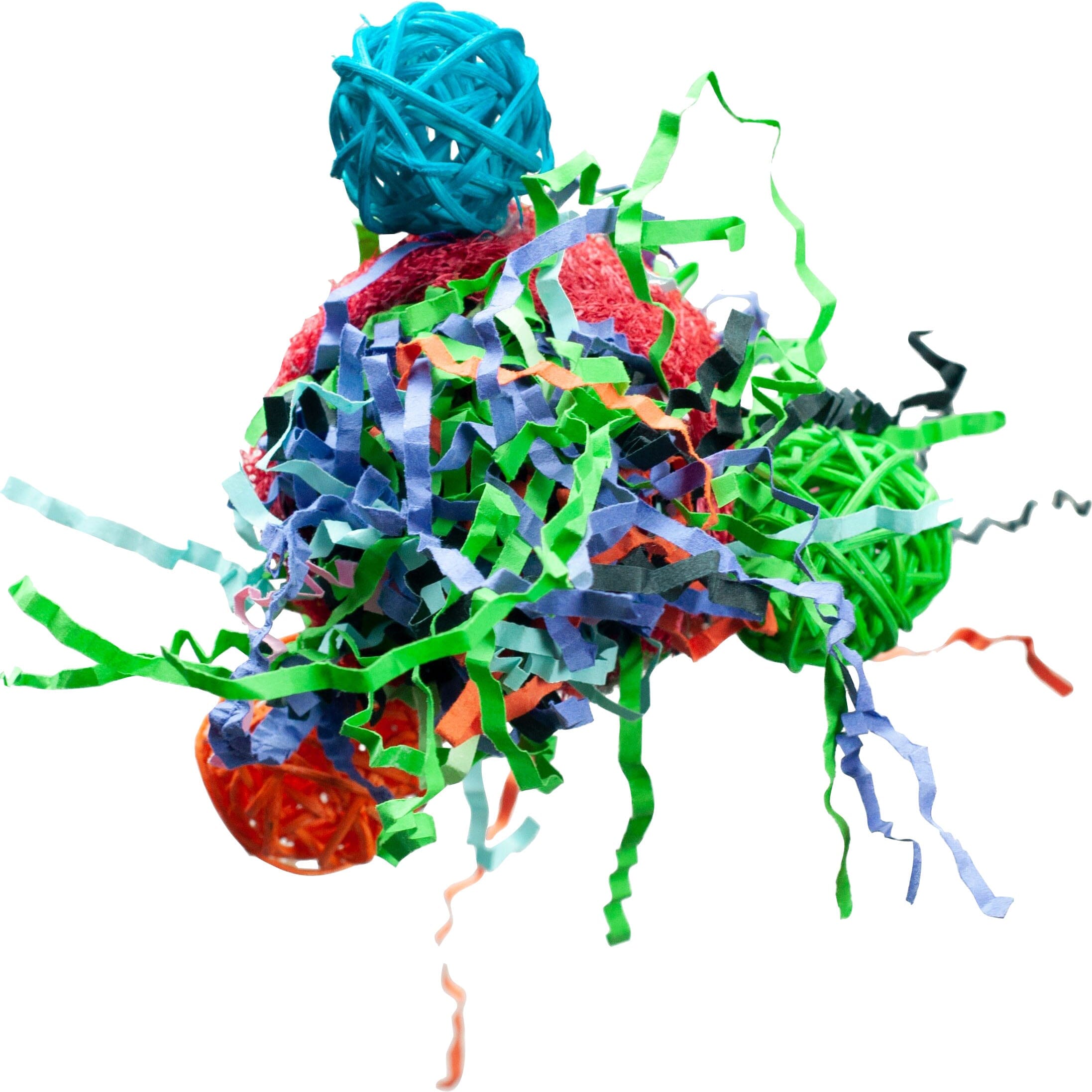 Nibbles Loofah Celebration Chew Crinkle Paper & Vine Balls Small Animal Chewy Treats -