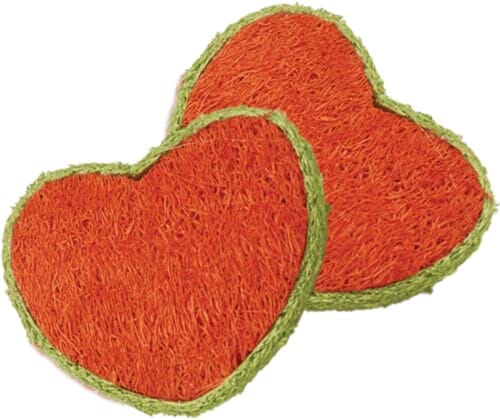 Nibbles Loofah Hearts Chews Small Animal Chewy Treats - Small - 2 Pack