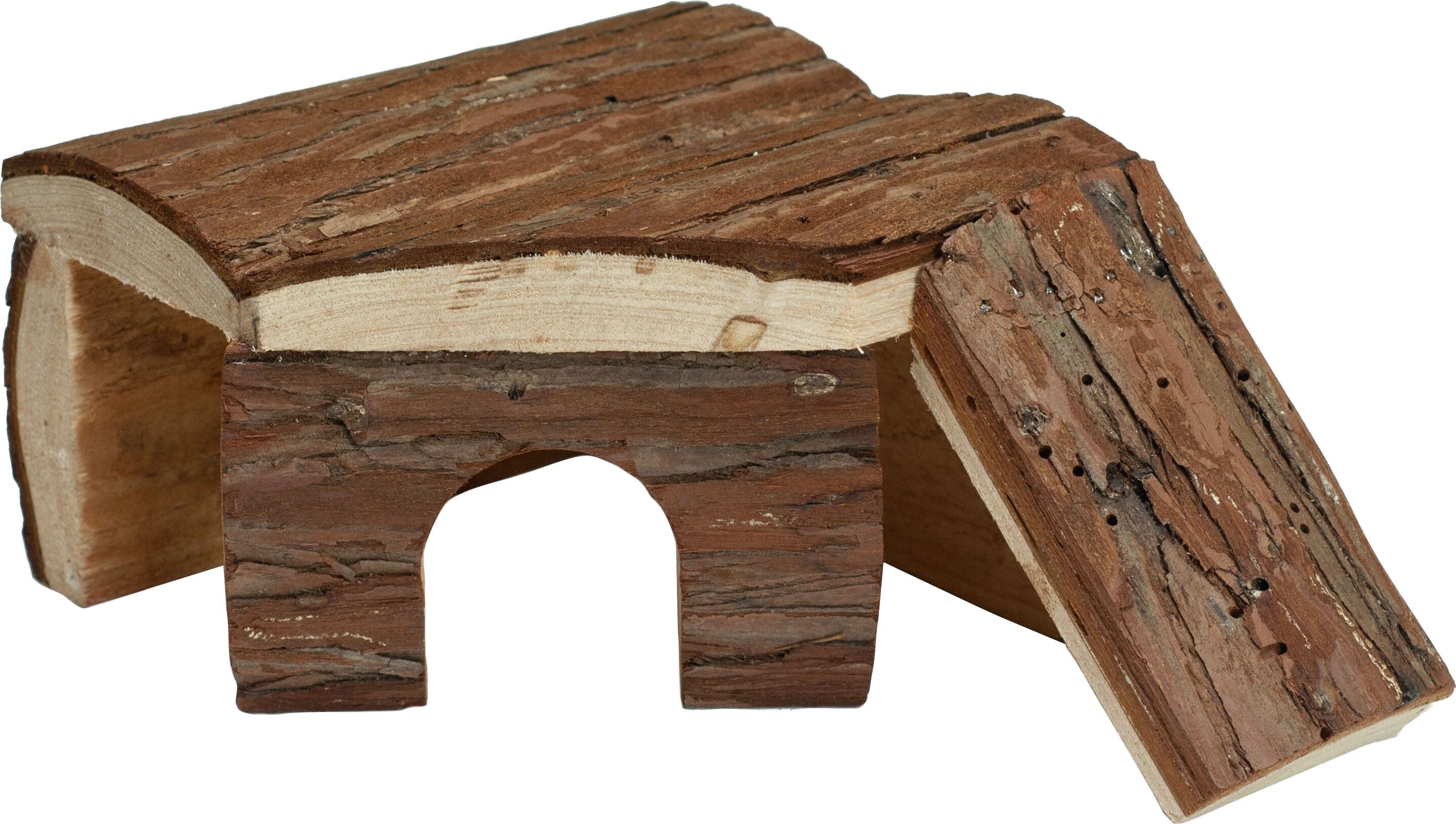 Nibbles Small Animal Log Cabin Hut with Ramp Small Animal Hideaway -