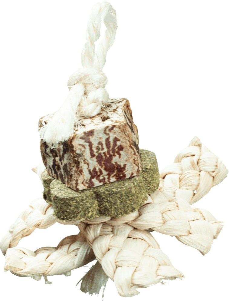 Nibbles Timothy Hay Braids with Shreddable Hay Grass Small Animal Chew Toy