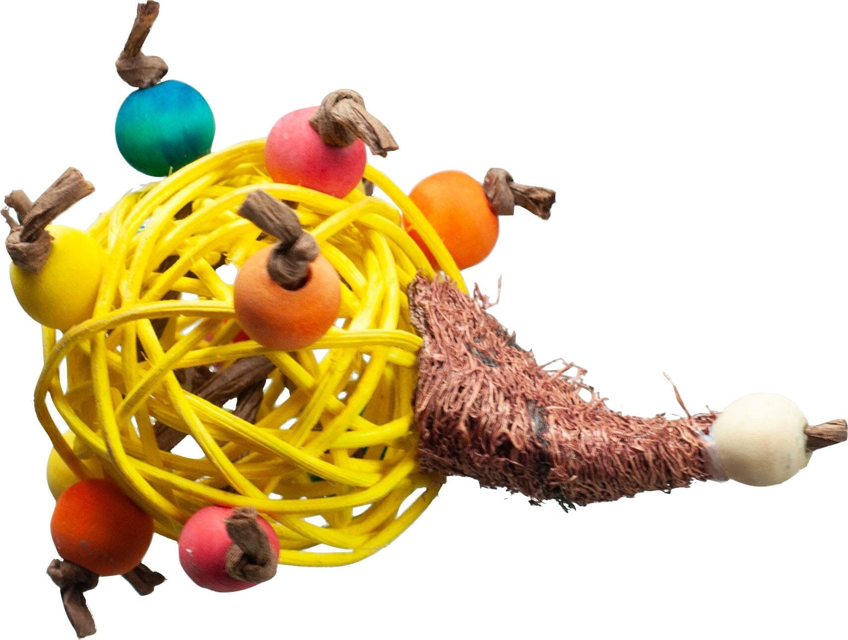 Nibbles Vine Ball Small Animal Chew Toy with Wood Beads And Rope