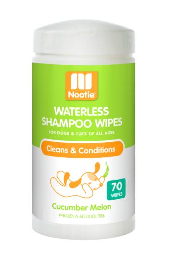 Nootie Cucumber Melon Waterless Shampoo Wipes For Dogs & Cats