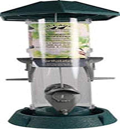North States 2-In-1 Hinged Port Plastic Hopper Wild Bird Feeder - Green - 1.5 Lbs Cap