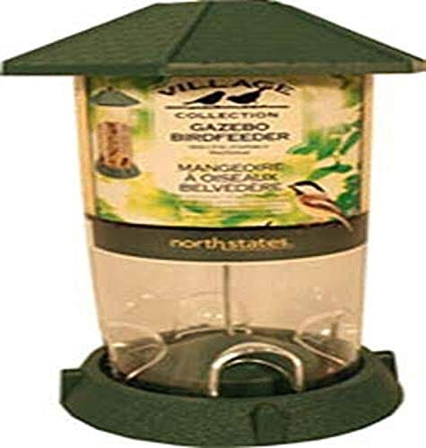 North States Village Collection Gazebo Plastic Hopper Wild Bird Feeder - Green - 2.25 Lbs Cap