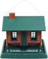 North States Village Collection Log Cabin Plastic Hopper Wild Bird Feeder - Green/Brown - 8 Lbs Cap
