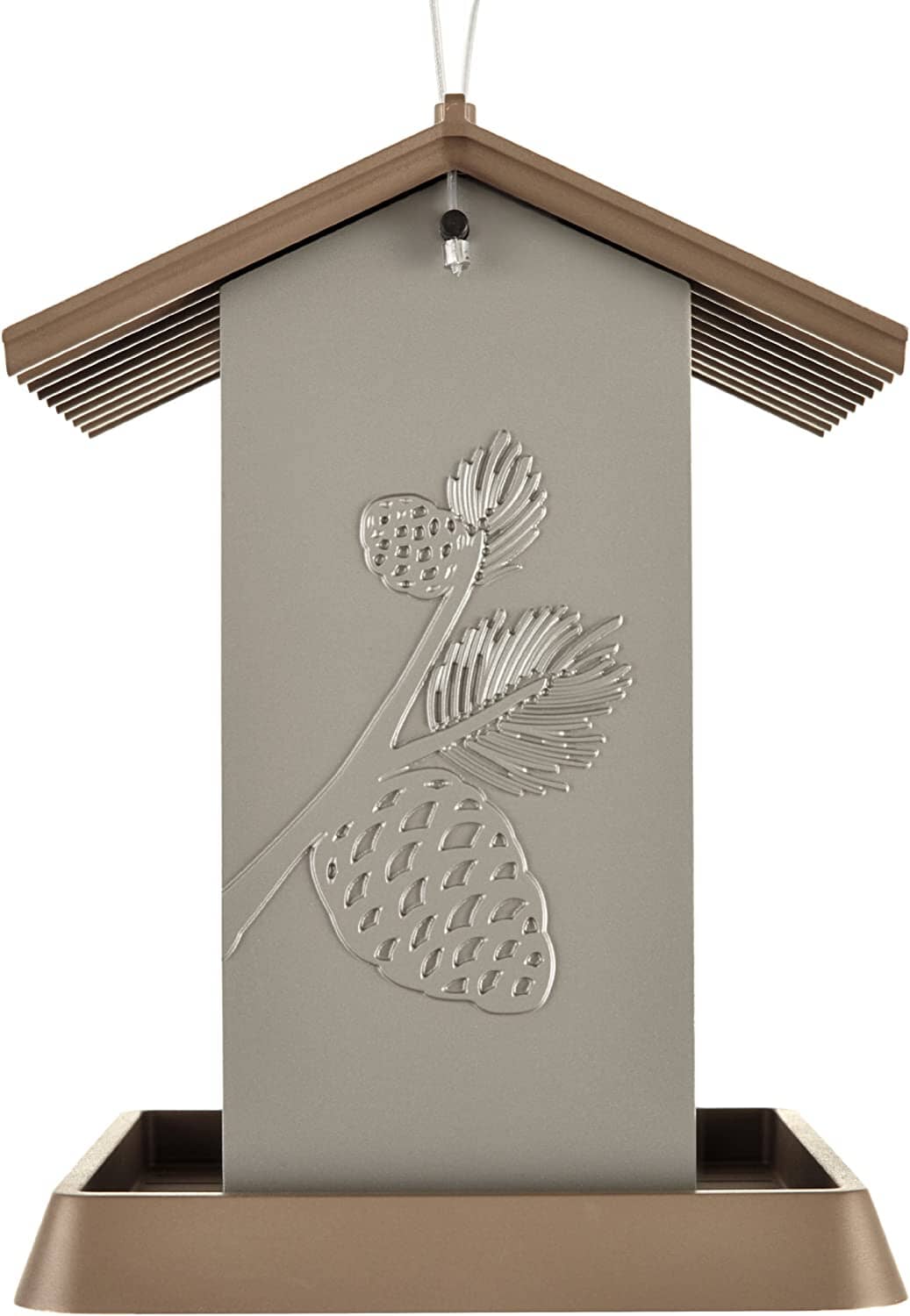 North States Village Collection Pinecone Plastic Hopper Wild Bird Feeder - Brown - 4.25 Lbs Cap