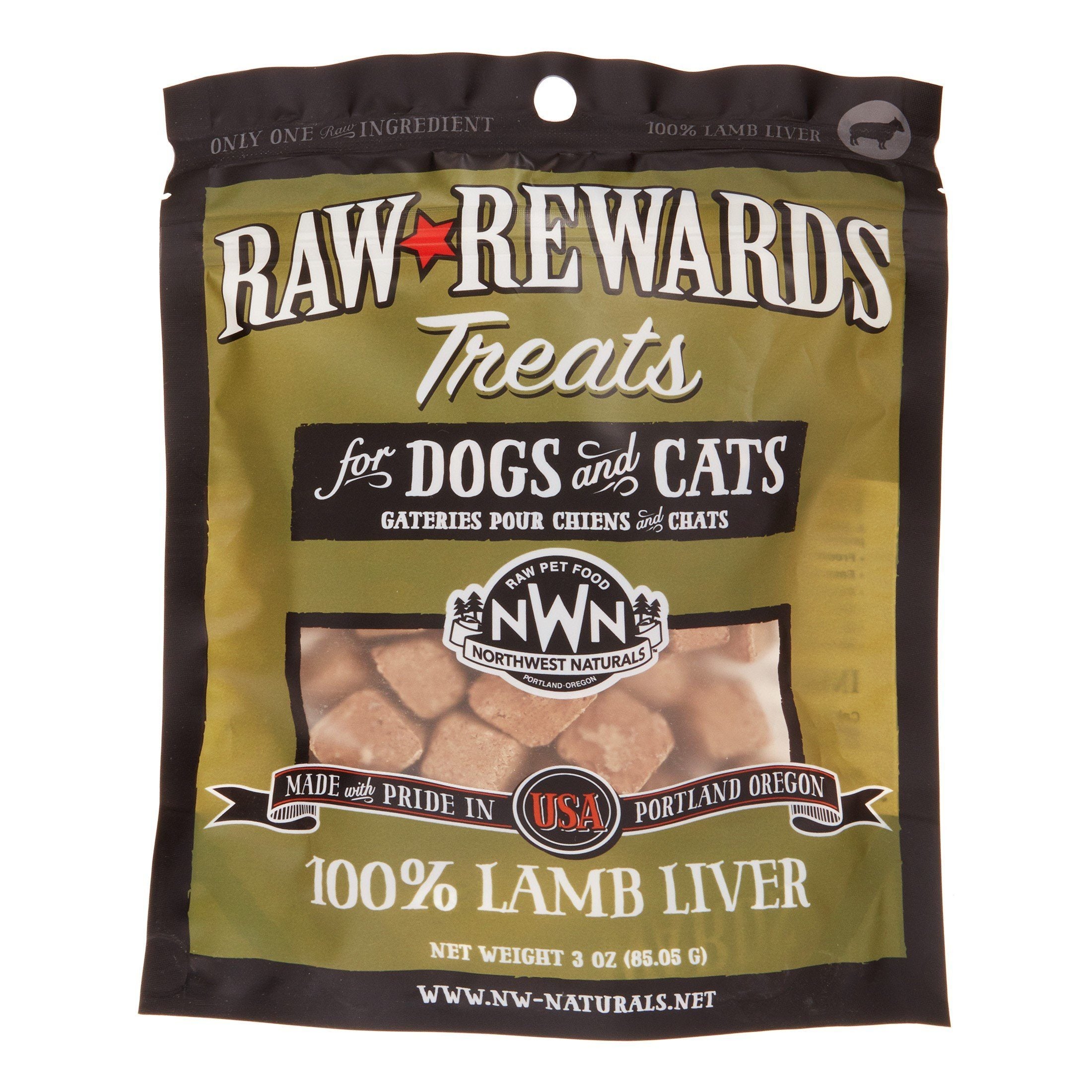 Northwest Naturals Freeze Dried Lamb Liver Treat Freeze-Dried Cat and Dog Treats - 3 oz Bag