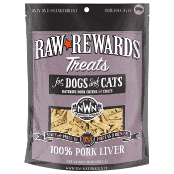 Northwest Naturals Freeze Dried Pork Liver Treat Freeze-Dried Cat and Dog Treats - 10 oz Bag
