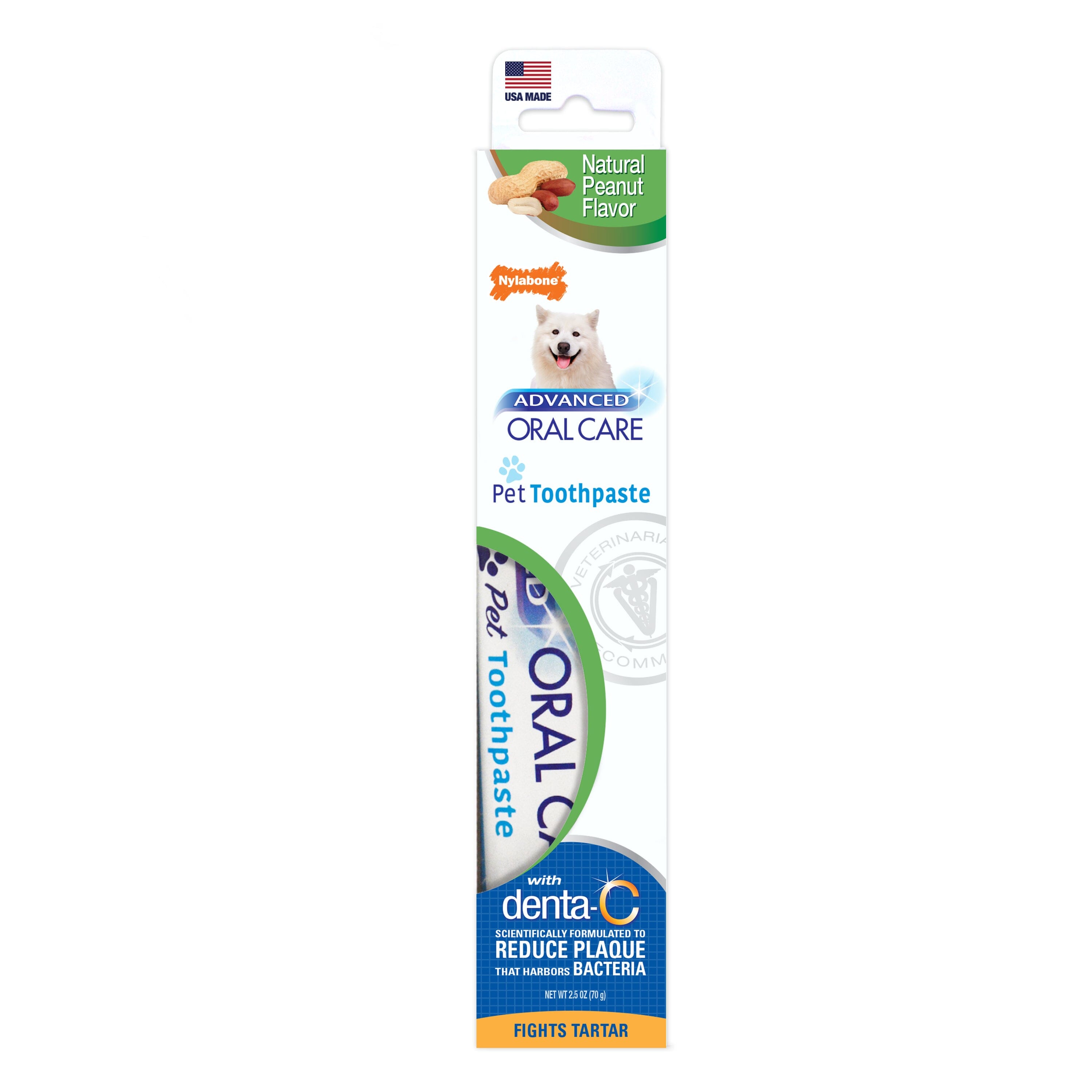 Nylabone Advanced Oral Care Natural Toothpaste Peanut Flavor - 2.5 Oz