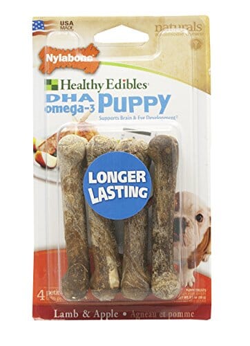 Nylabone Healthy Edibles Puppy Natural Chew Dog Biscuits Treats - Lamb/Apple - Petite
