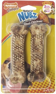 Nylabone Nubz Edibles Chew Dog Dental and Hard Chews - Chicken - Medium - 2 Pack