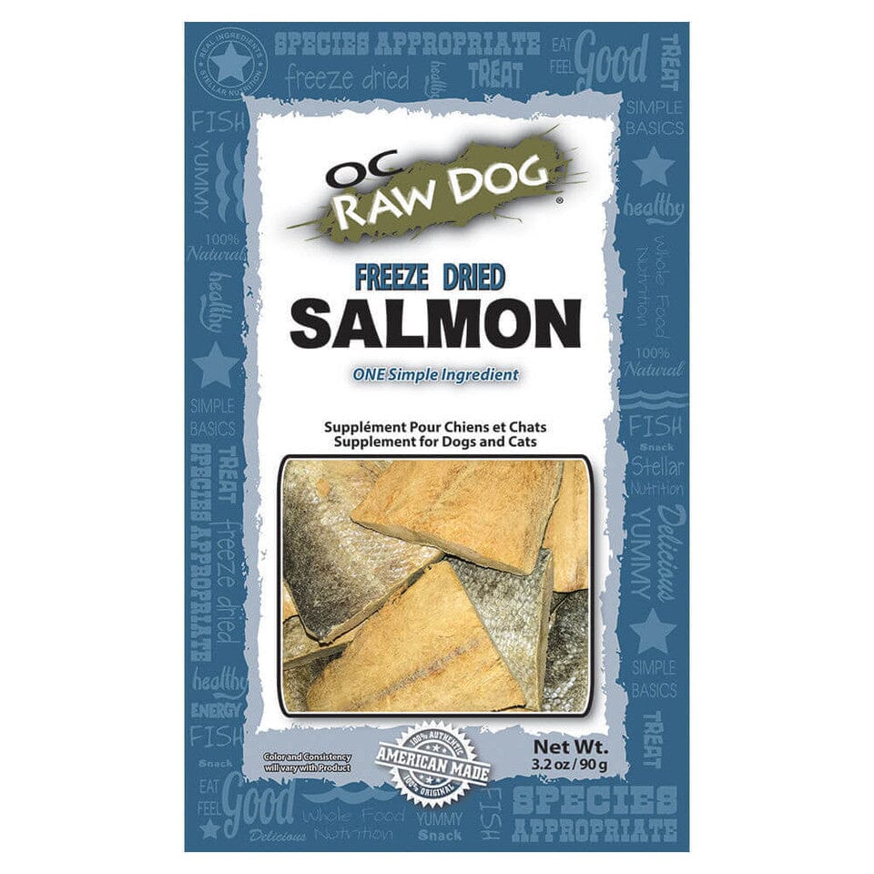 OC RAW Freeze Dried Salmon Freeze-Dried Dog and Cat Treats - 3.2 Oz  
