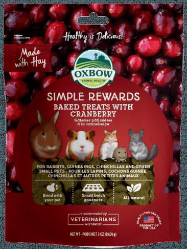 Oxbow Simple Rewards Baked Treats with Cranberry - 2 oz Bag