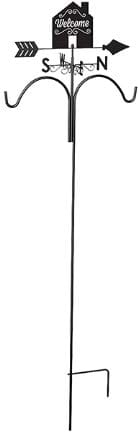 Panacea Products Welcome House Weathervane Shepherd Hook Wild Bird Accessories - Black - 78 In - 4 Pack