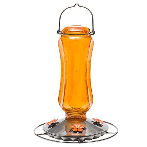 Perky-Pet Carnival Glass Vintage Oriole Feeder - Orange - 16 Oz Cap - 2 Pack