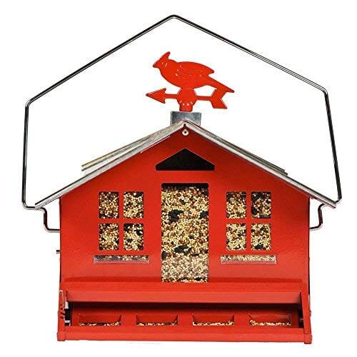 Perky-Pet Squirrel-Be-Gone II Metal and Squirrel-proof Wild Bird Feeder - Red - 8 Lbs Cap