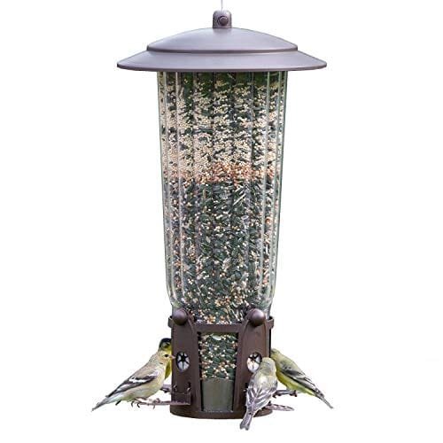 Perky-Pet Squirrel-Be-Gone Max Wild Bird Tubed Wild Bird Feeder - Bronze - 4 Lbs Cap