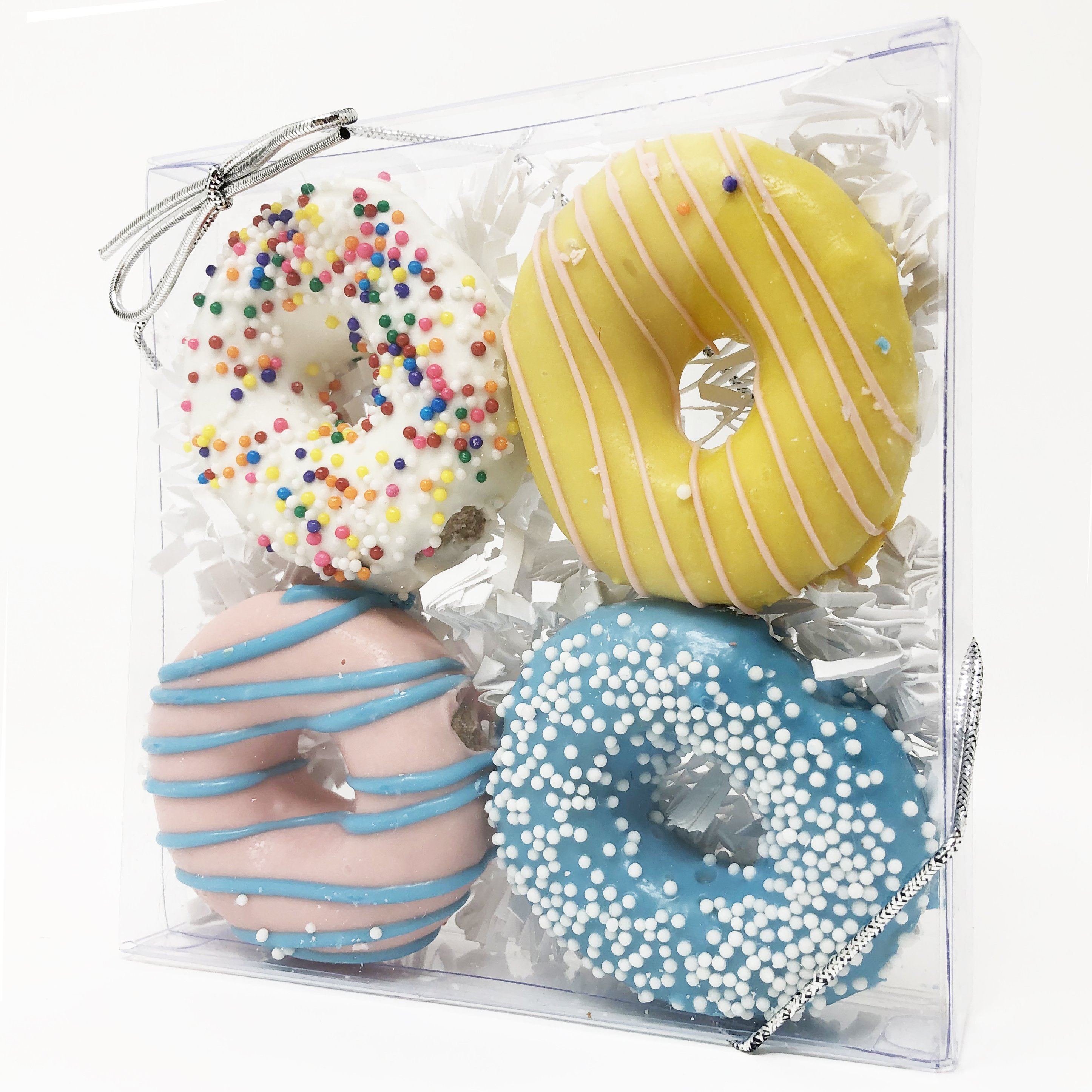 Pet Life 4 Piece Mini Donut Whole Wheat Oat and Yogurt Dog Biscuit Set