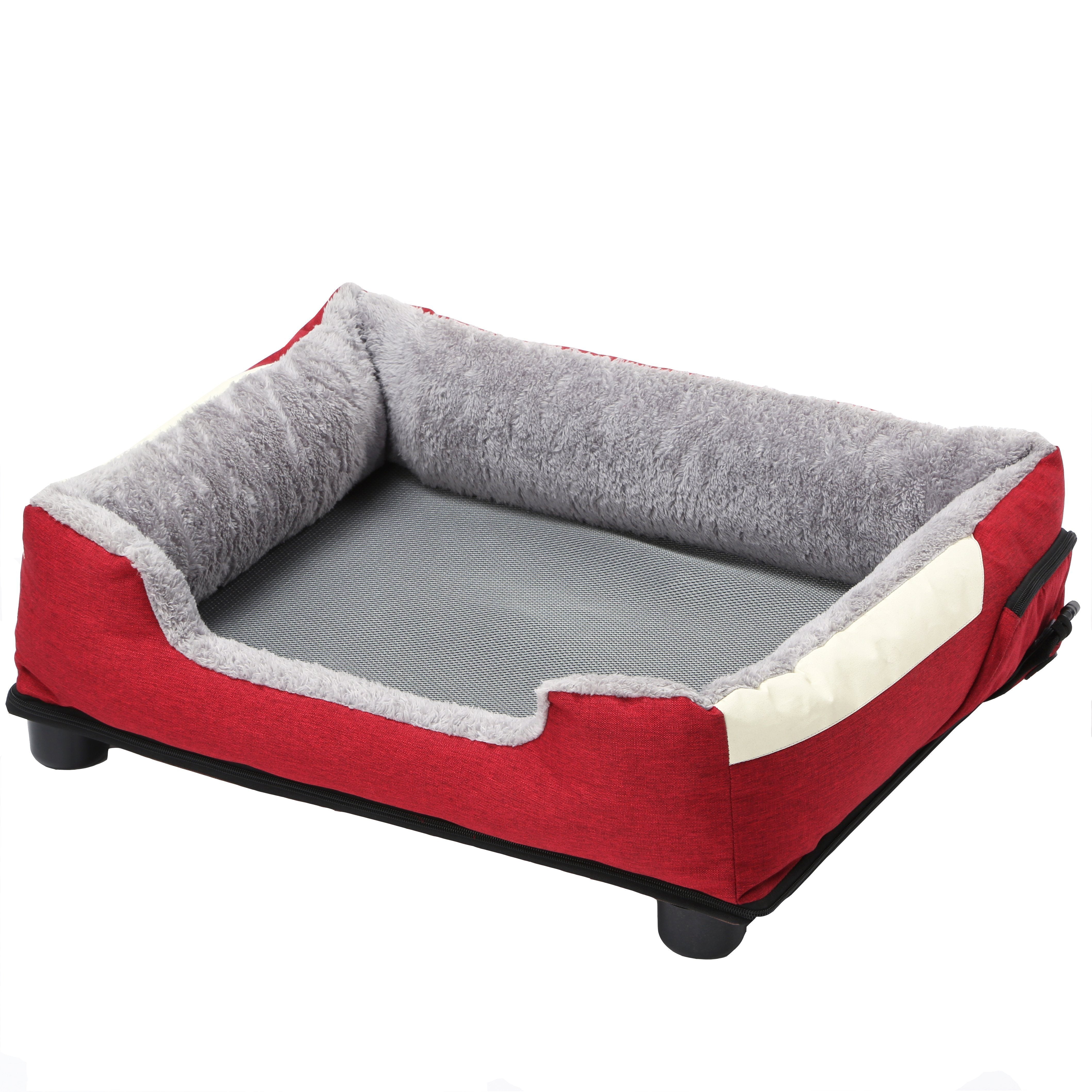 Pet Life "Dream Smart" Electronic Heating and Cooling Smart Dog Bed Medium Burgundy Red